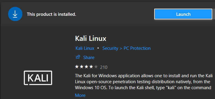 kali linux launch