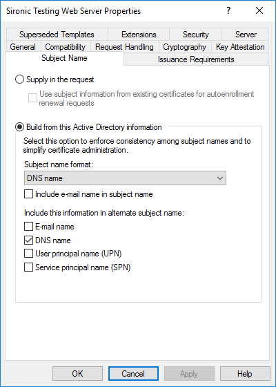 Sironic Testing Web Server Properties