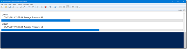 Monitoring memory pressure for multiple VMs in the PowerShell ISE