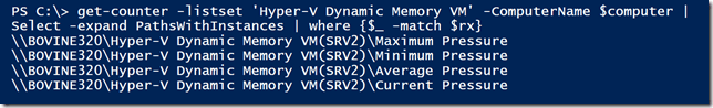 Getting a subset of performance counters