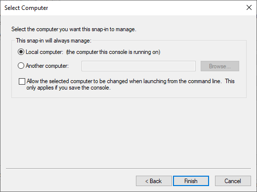 snap-in local computer