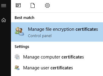 encryption certificates