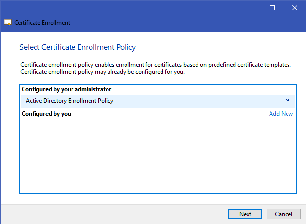 certificate enrollment policy