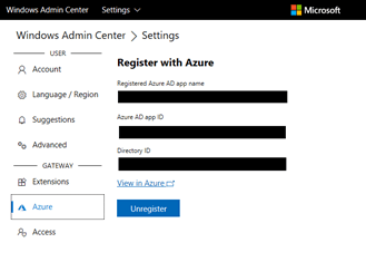 Register with Azure form