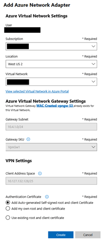 How to add azure network adapter
