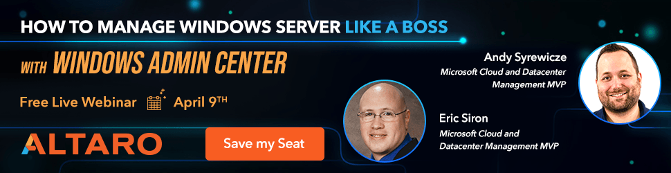 Free webinar - Windows Admin Center