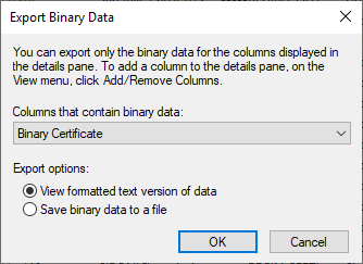 Export Binary Data