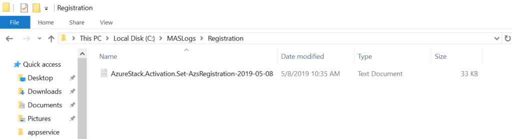 Azure subscription registration 