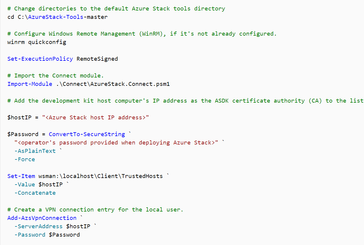 Connect ASDK to On-Prem Infrastructure (VPN)