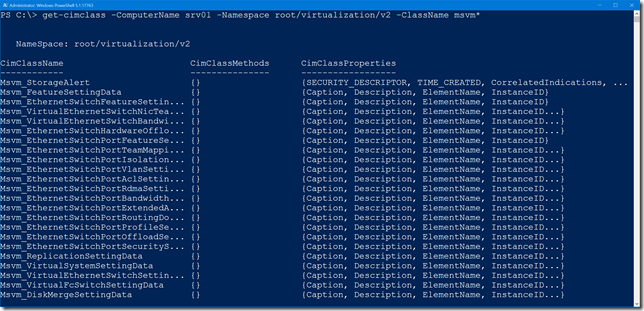 Getting Hyper-V CIM Classes with PowerShell