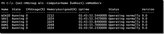 Listing VM Group virtual machines