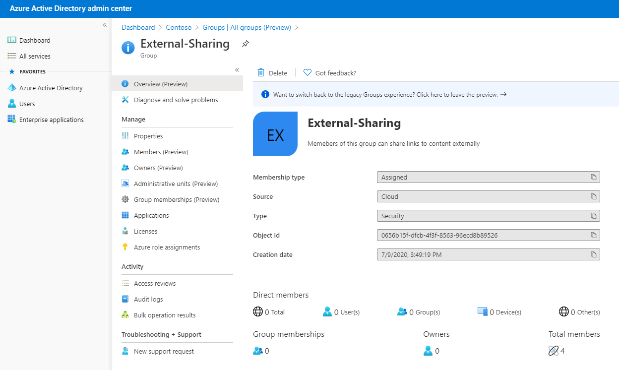 Azure AD External Sharing