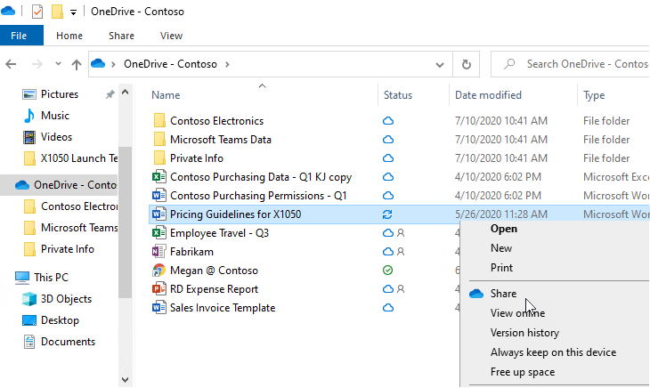 OneDrive Windows File Explorer