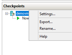 Missing checkpoint delete option in Hyper-V GUI