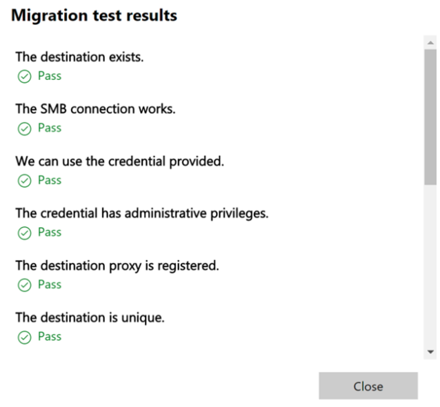 Validate Migration Settings