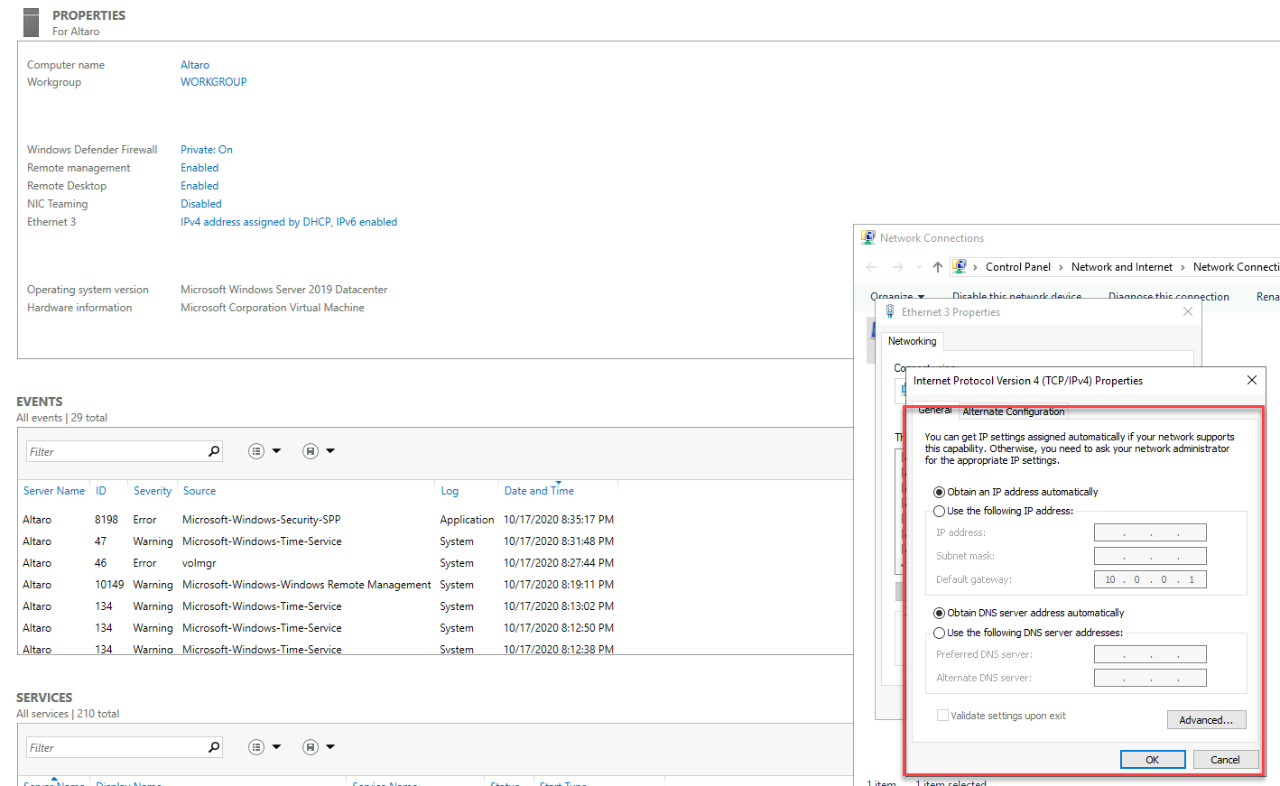 NIC configuration validation