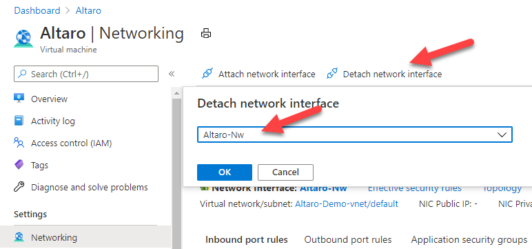 NIC detaching the old Network Interface