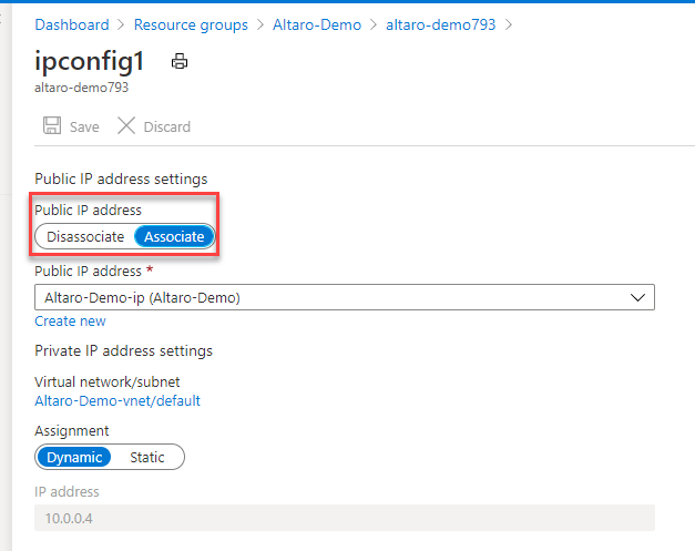 NIC ip config