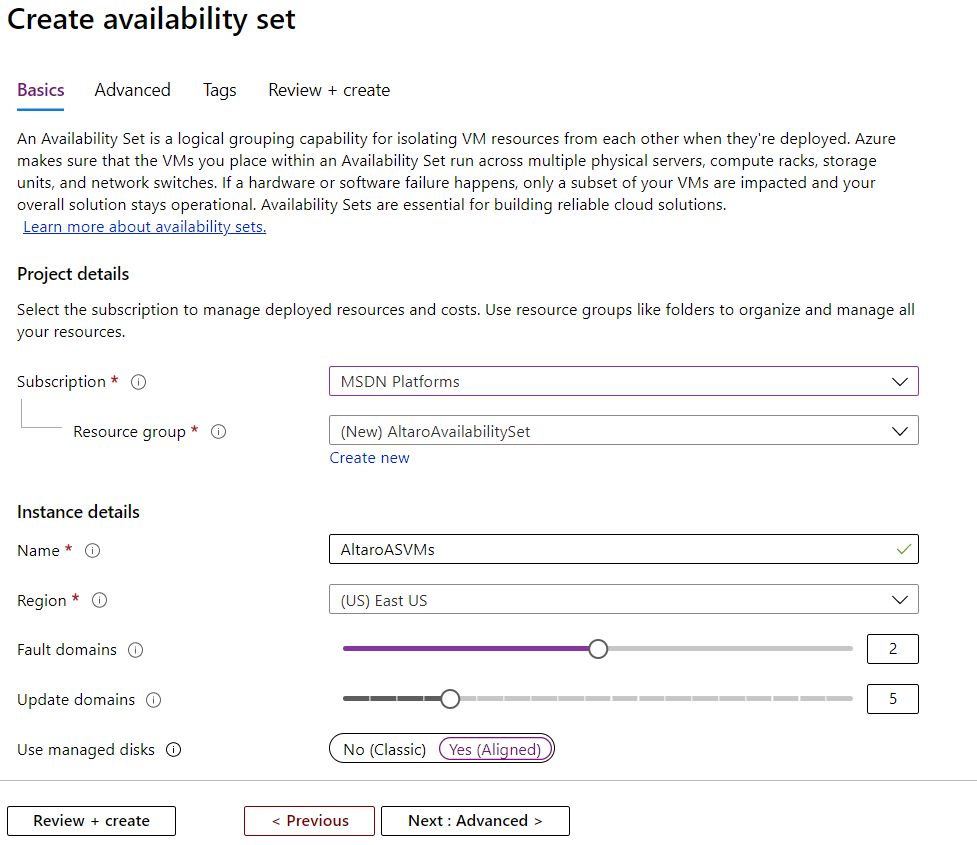 Creating an Azure Availability Set