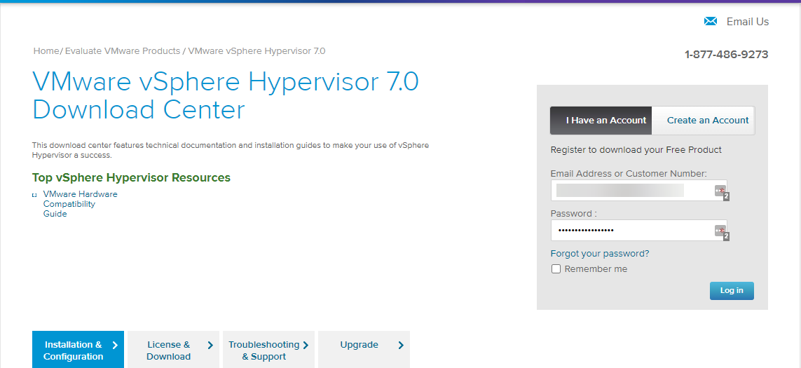 Downloading VMware vSphere Hypervisor 7.0