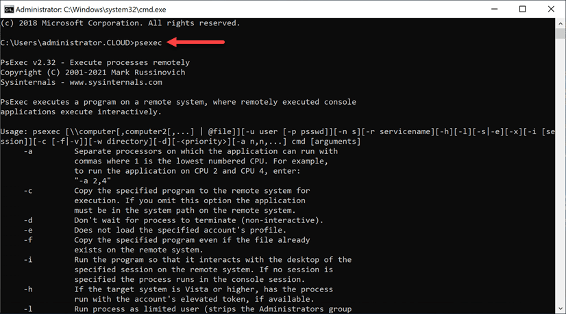 Testing the PATH variable by executing the PsExec command outside the parent directory