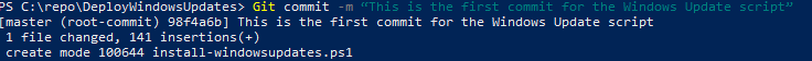 commit for the Windows Update script