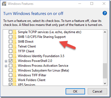 Figure 2 - SMB Version 1 on Windows Client