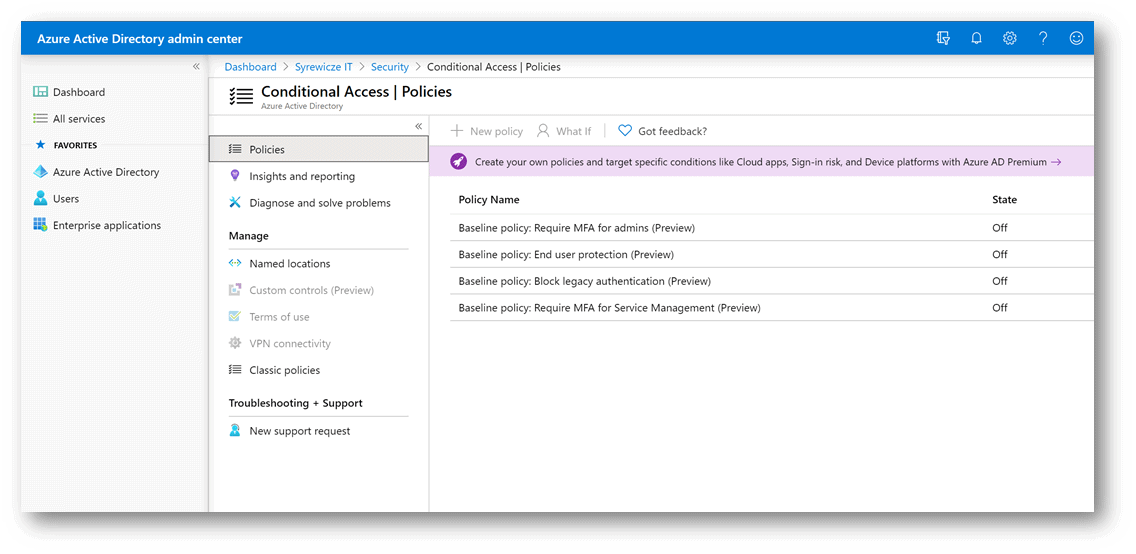 Conditional Access Policies in Azure AD, MFA