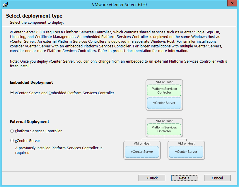 Selecting a Platform Services Controller type