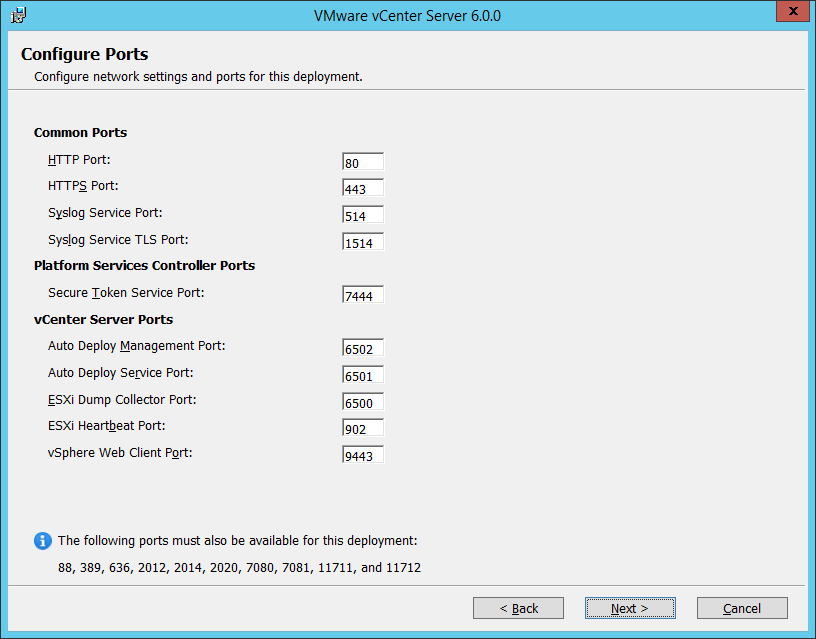 Revisiting the network ports used by vCenter Server