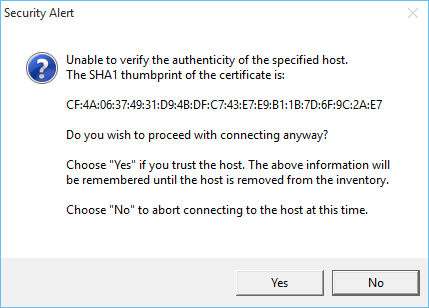 SSL certificate warning