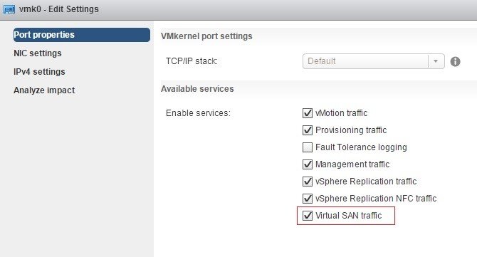 Figure 7 - Allowing VSAN traffic through