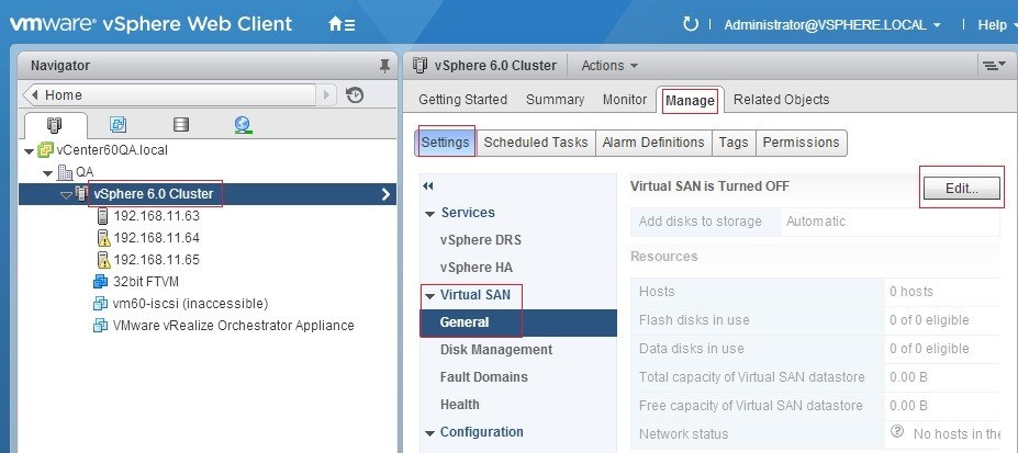 Figure 8 - Provisioning VSAN