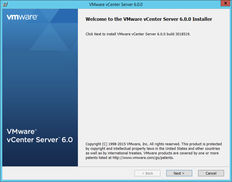 Starting the vCenter Server installation