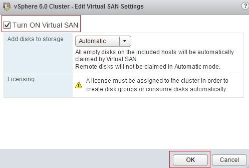 Figure 9 - Turning on VSAN (at last!)