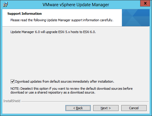 Figure 11 - Setting VUM to automatically download patches on completion