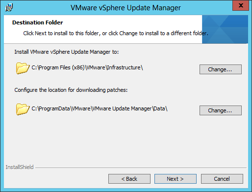 Figure 14 - VUM Installation and repository locations