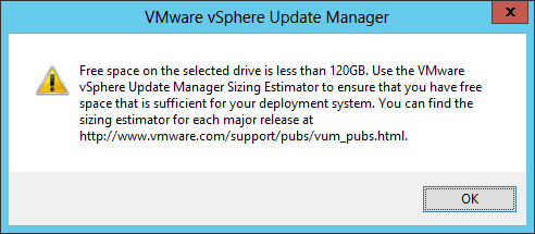 Figure 15 - Disk space warning