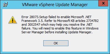 Figure 3 - .NET 3.5 fails to install