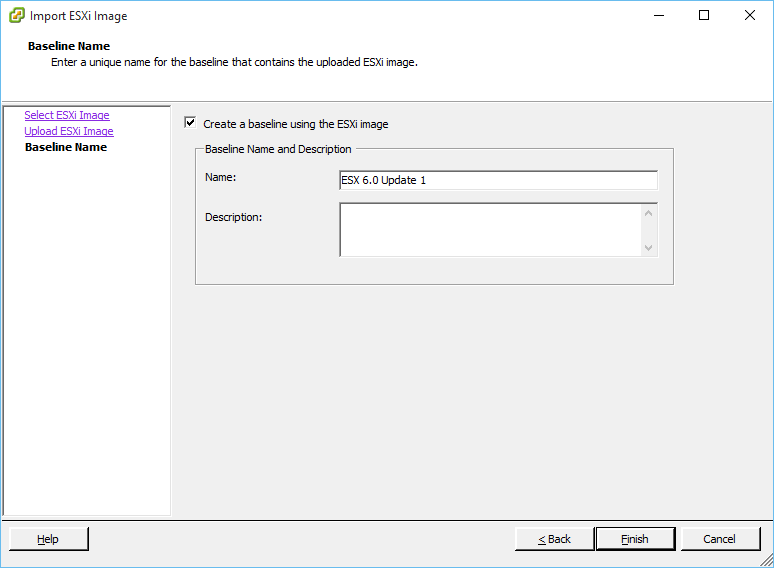 Figure 37 - Creating a baseline