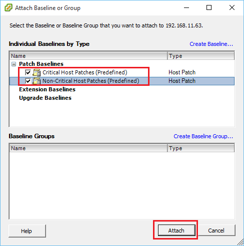 Figure 42 - Attaching default baselines