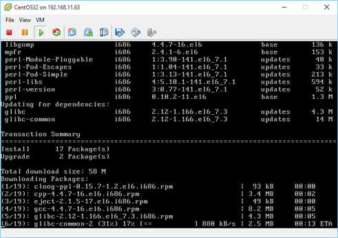 Figure 6 - Installing missing dependencies using YUM