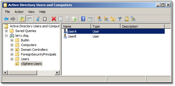 Figure 12 - Active Directory management console