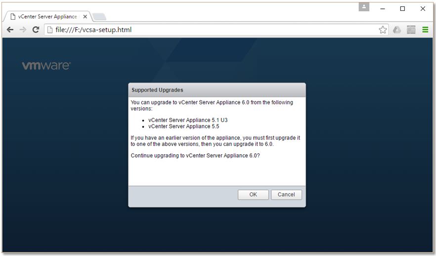 Upgrading vCenter Server Appliance