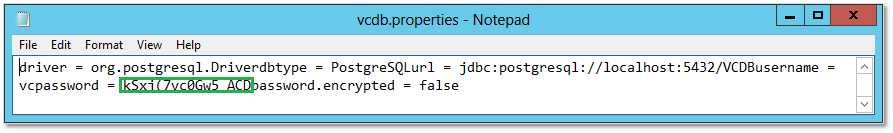 Figure 6 - Retrieving the password used for the ODBC connection