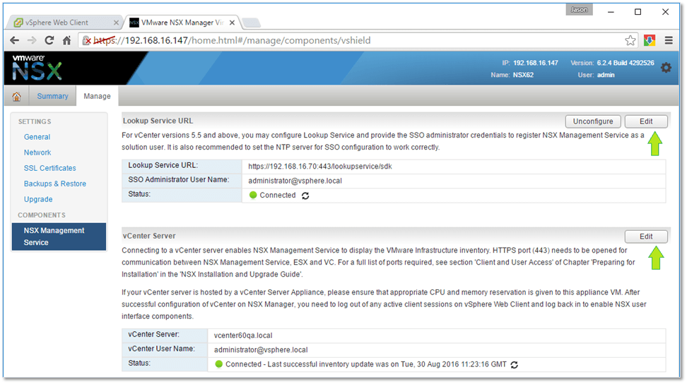 Figure 12 - Configuring SSO and registering vCenter Server