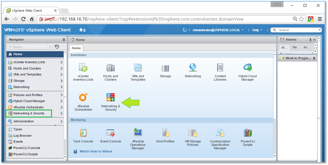 Figure 14 - NSX Manager UI embedded in vSphere Web Client