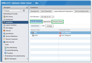 Figure 17 - Configuring VXLAN and Transport Zones