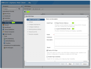 Figure 19 - Deploying ESX Edges