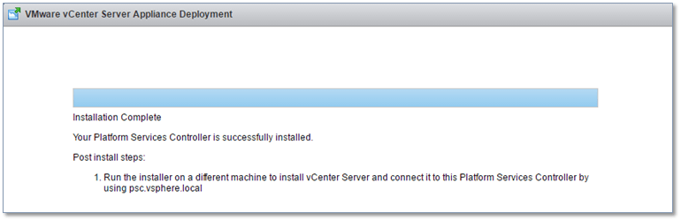 Figure 11 - PSC successfully installed!